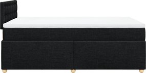 vidaXL Κρεβάτι Boxspring με Στρώμα Μαύρο 120x190 εκ. Υφασμάτινο