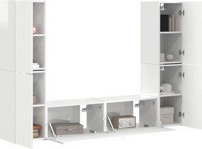 vidaXL Σετ επίπλου τηλεόρασης 6 pcs Υψηλής γυαλάδας λευκό