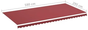 Τεντόπανο Ανταλλακτικό Μπορντό 6 x 3 μ. - Κόκκινο
