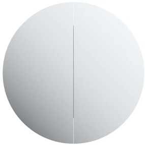 vidaXL Ντουλάπι Μπάνιου με Στρογγυλό Καθρέφτη&amp;LED Μαύρο 54x54x17,5 εκ.