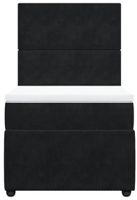 vidaXL Κρεβάτι Boxspring με Στρώμα Μαύρο 90x200 εκ. Βελούδινο