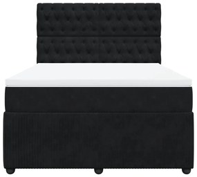 vidaXL Κρεβάτι Boxspring με Στρώμα Μαύρο 160x200 εκ. Βελούδινο