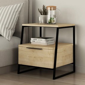 Κομοδίνο Pal Megapap χρώμα sapphire oak 45x40x50εκ.