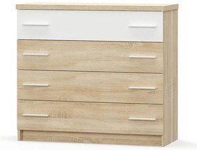 Συρταριέρα Geneva με 4 συρτάρια φυσικό-λευκό 103x40x92εκ 103x40x92 εκ.