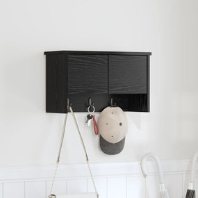 vidaXL Τοίχου Κρεμάστρα Μαύρη δρυς 50 x 20 x 30 εκ. Επεξεργασμένο ξύλο