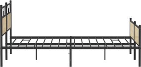 vidaXL Σκελετός Κρεβ. Χωρίς Στρώμα Sonoma Δρυς 200x200 εκ. Μεταλλικό