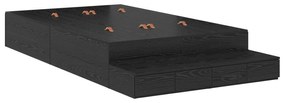 vidaXL Κρεβάτι αποθήκευσης  Μαύρη Δρυς 120x190 εκ