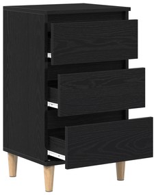 vidaXL Κομοδίνο Μαύρο Δρυς 40x35x70 εκ. Επεξεργασμένο Ξύλο