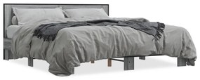 vidaXL Πλαίσιο Κρεβατιού Γκρι Sonoma 200x200 εκ. Επεξ. Ξύλο &amp; Μέταλλο