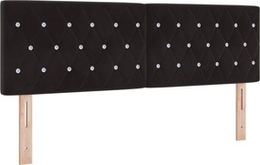 vidaXL Κρεβάτι box spring με στρώμα Μαύρο 140 x 190 cm Βελούδο