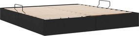 vidaXL Κρεβάτι Οθωμανικού Τύπου Μαύρο 160 x 200 cm ύφασμα
