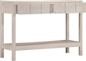 vidaXL Τραπέζι Κονσόλα Λευκό 110x35x75 εκ. Μασίφ Ξύλο Μάνγκο