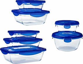 Σετ με Κυτία Γεύματος Pyrex Cook &amp; Go Μπλε Διαφανές