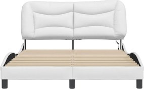 vidaXL Πλαίσιο κρεβατιού με LED χωρίς στρώμα Hvar Λευκό 140x190 εκ.