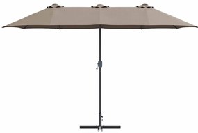 vidaXL Ομπρέλα Κήπου Taupe 370 x 197 x 239 εκ