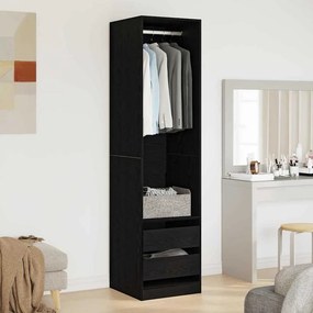 vidaXL Ντουλάπι με ράφι Μαύρη Οξυά 50 x 50 x 200 cm Επεξεργασμένο ξύλο