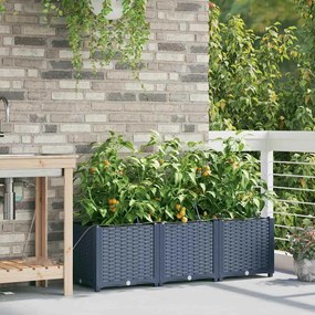 vidaXL Ζαρντινιέρες κήπου Γκρι 120 x 40 x 37.5 cm Ατσάλι