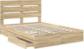 vidaXL Κρεβάτι Αποθήκης Δρύς Sonoma 160 x 200 cm Επεξεργασμένο ξύλο