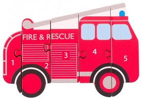 Ξύλινο Παζλ Με 5 Κομμάτια Orange Tree Toys Fire Department 60-05163
