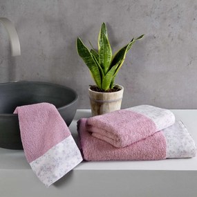 Πετσέτα Secret Garden Pink Nima Προσώπου 50x90cm 100% Βαμβάκι