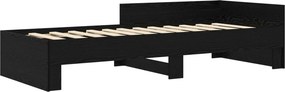 vidaXL Κρεβάτι με Κεφαλάρι Μαύρη Δρυς 80 x 200 cm Επεξεργασμένο Ξύλο