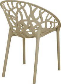 Πολυθρόνα Daren pakoworld pp σε cappuccino απόχρωση 59x60x79,5εκ