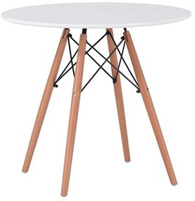 Τραπέζι Τραπεζαρίας 902-3 Fylliana Λευκό Φ100x74 εκ.