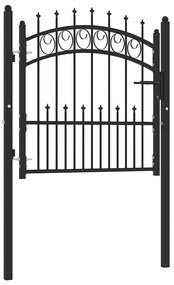 vidaXL Πόρτα Περίφραξης με Ακίδες Μαύρη 100 x 100 εκ. Ατσάλινη