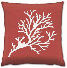 Μαξιλάρι Διακοσμητικό (Με Γέμιση) A14111 Coral-White Aberto Design 43X43 Βαμβάκι-Πολυέστερ