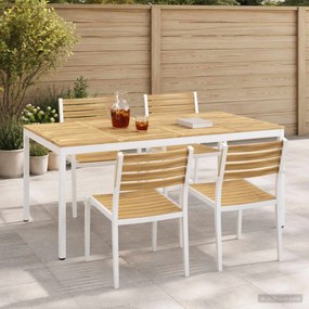vidaXL Τραπέζι δείπνου κήπου Λευκό 196 x 100,5 x 75 εκ
