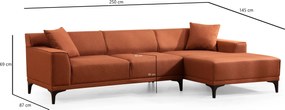 Corner Sofa Petra R Corner - Orange Orange