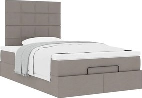 vidaXL Οθωμανικό κρεβάτι με στρώμα Taupe 120x200cm ύφασμα