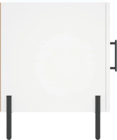 vidaXL Κομοδίνο Λευκό 40 x 40 x 50 εκ. από Επεξεργασμένο Ξύλο