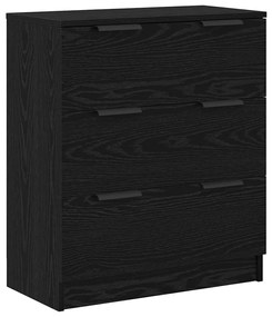 vidaXL Πλαϊνό γραφείο με συρτάρι 3 pcs Μαύρη δρυς 60 x 30 x 70 εκ.