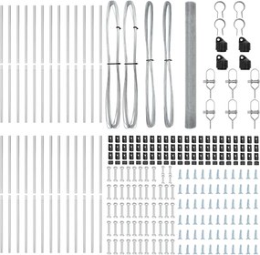 vidaXL Στύλος Περιφράξεων Ασημί 50 x 1,5 μ (19 x 19 mm δίχτυ) Ατσάλι