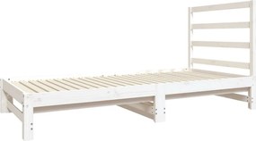 vidaXL Καναπές Κρεβάτι Συρόμενος Λευκός 2x(90x190) εκ. από Μασίφ Πεύκο
