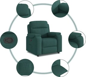 vidaXL Πολυθρόνα Ανακλινόμενη Σκούρο Πράσινο Υφασμάτινη