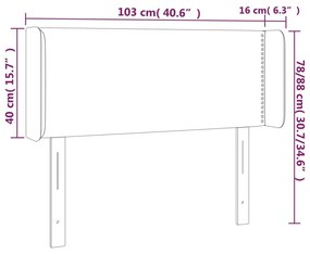 Κεφαλάρι Κρεβατιού LED Κρεμ 103x16x78/88εκ. από Συνθετικό Δέρμα - Κρεμ