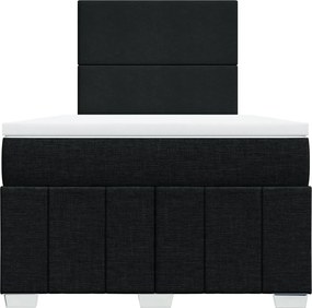 vidaXL Κρεβάτι Boxspring με Στρώμα Μαύρο 120x190 εκ. Υφασμάτινο