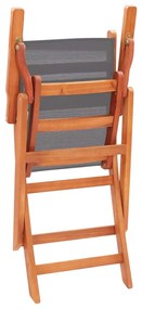 vidaXL Καρέκλες Πτυσσόμενες 2τεμ. Γκρι Μασίφ Ξύλο Ευκαλύπτου/Τεξτιλίνη