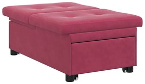 vidaXL Καναπές-Κρεβάτι Μπορντό 67 x 194 x 38 εκ Βελούδο