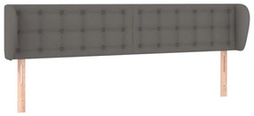 Κεφαλάρι με Πτερύγια Γκρι 183x23x78/88 εκ. Συνθετικό Δέρμα 3117250