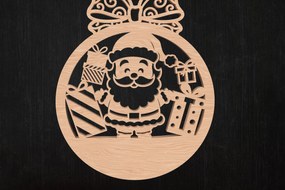 Σετ των 3 Intra απο ξύλο plywood 3mm-4mm πάχος Χριστουγεννιάτικο στολίδι Άγιου Βασίλη Δίασταση 8x8 cm INTRAFABR-110388127