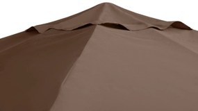 2,98m x 2,98m Polyester Garden Gazebo Replacement Roof Coffee