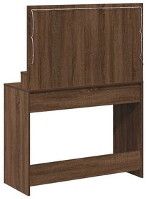 vidaXL Τραπέζι Μακιγιάζ με ράφι Καφέ δρυς 100 x 41 x 135 εκ.