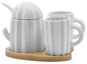 CACTUS ΚΟΥΠΑ ESPRESSO SET ΜΕ ΖΑΧΑΡΙΕΡΑ ΠΟΡΣΕΛΑΝΗ BAMBOO ΛΕΥΚΟ ΦΥΣΙΚΟ 11,5x12,5xΗ11cm - 029998