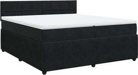 vidaXL Κρεβάτι Boxspring με Στρώμα Μαύρο 200x200 εκ. Βελούδινο