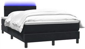 vidaXL Κρεβάτι Boxspring με Στρώμα Μαύρο 1120x210 εκ. Βελούδινο