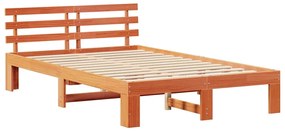vidaXL Σκελετός Κρεβατιού Καφέ 140 x 190 cm Μασίφ ξύλο πεύκου