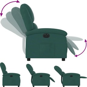 vidaXL Πολυθρόνα Ανακλινόμενη Ηλεκτρική Πράσινο Υφασμάτινη